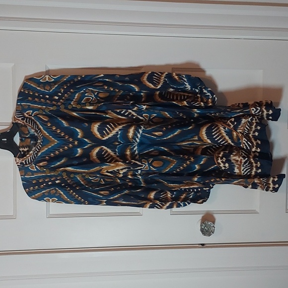 FARM Rio Women's Pineapple Ikat Raglan Sleeve Mini Dress Size Large - Picture 6 of 16